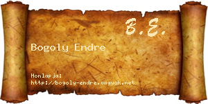 Bogoly Endre névjegykártya