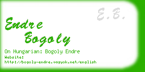 endre bogoly business card